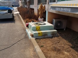 아트에이스 08-05(앙카용, 높이900, 원형주주, 백색, 하부캡입, 출입외문, 어린이집, 유치원 휀스)