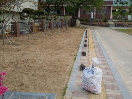 U형  잔디보호 기둥각형기초매립형+앙카형 기와진회색 300용