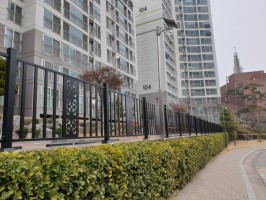 당진시 아파트단지 휀스 테라에디션S (앙카용, 블랙, 경사구간, 계단옆, 아파트단지, 주차장, 높이1.2, 철거 후 시공) 아파트휀스 아파트울타리 아파트펜스