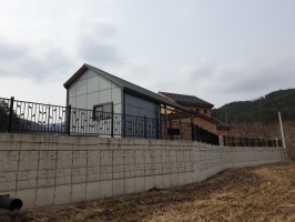 경북 칠곡  단독주택휀스  테라휀스 기본형 (전원주택휀스, 신축건물, 높이H:1.2, 블랙, 상부캡 알미늄특수, 앙카용)