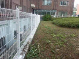 태능 소재 대학교내 메쉬휀스 1200용 경계석 위 백색