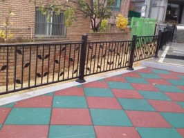 용인 공세동 유치원 테라휀스 900용+ 메쉬휀스 블랙레쟈톤, 백색메쉬 단차구간