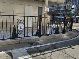 법원 특수품 휀스 (앙카용, 라운드, 블랙, 높이1.2용, 280파이 스티커부착)
