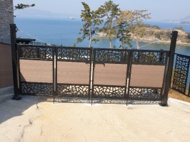 경남남해군 남면 전원주택휀스 W-4000 + 테라마스터 + 테라스톤특수출입문 ( 높이1.2용, 문높이1.4*4.2)