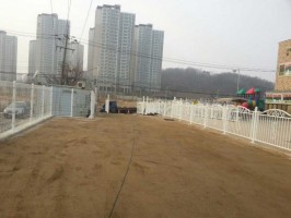 어린이집 휀스 디자인휀스+아트문+메쉬문+보강메쉬+메쉬(소재지:김포) 백색