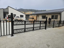 영흥도 전원주택 테라마스터 + 백색메쉬 휀스 + 테라스톤 특수문 (높이1.2 / 메쉬0.9)