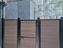 용산 건물사이 가림막 휀스  테라합성목재 가림막 W4000