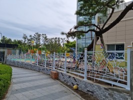 안산   어린이보호구역휀스   알마늄주물휀스 앙카  유치원휀스