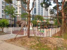 충북 충주 아파트 단지 내 놀이터 휀스 테라체 C-002 (앙카용, 백색, 높이1.1용)