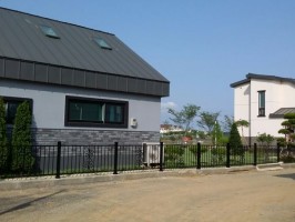 대부 남동 전원주택 테라아트06-06 앙카기둥 고급형+출입쌍문 앙카형 블랙  테라스  경계석