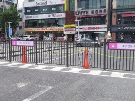 대전소재 백화점주차장 휀스 특수품(로고 스티커 부착, H:1.6, 앙카용 블랙)
